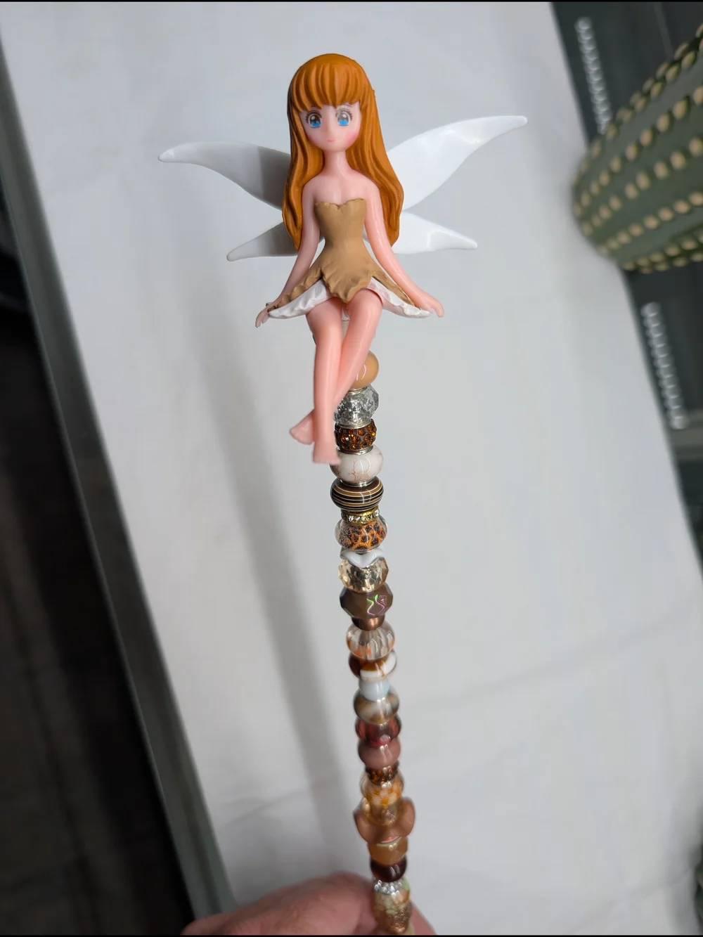 Hand Made Fairy Wand/Plant/Garden Stake W/Fairy Topper.
